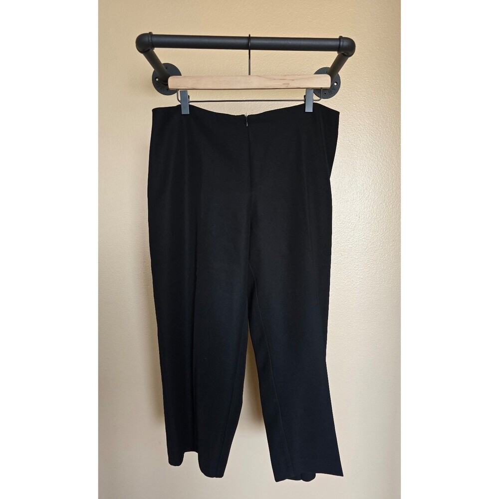Joseph Ribkoff black wider‎ leg pants with zipper and no buttons women's size 14